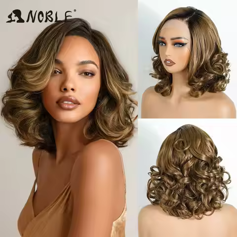 Noble Cosplay Wig Synthetic Lace Front Wig Wavy Lace Wig Ombre Lace Front Wig Blonde Wigs For Women 