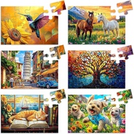 6 Packs 16 Large Piece Puzzle for Seniors, Alzheimer's & Dementia Activities, Easy Puzzle, 6 Storage
