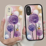 Casing Xiaomi Redmi M2006C3LG M2004J19G M2006C3MG dandelion flower straight edge all-inclusive lens silicone soft shockproof mobile phone case