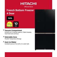 Hitachi French Bottom Freezer Fridge 569L R-WB640V0MS
