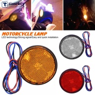 TIMEKEY 1Pc Motorcycle Round Reflector Tail Light Brake Lamp Motorcycle Rear Light Car ATV LED Refle