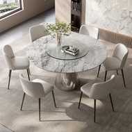 Q-6/H1F72X Italian Light Luxury Natural Marble Luxury Stone Dining Tables and Chairs Set Small Apart