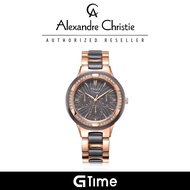[Official Warranty] Alexandre Christie 2299BFBRGGR Women's Black Dial Stainless Steel Strap Watch