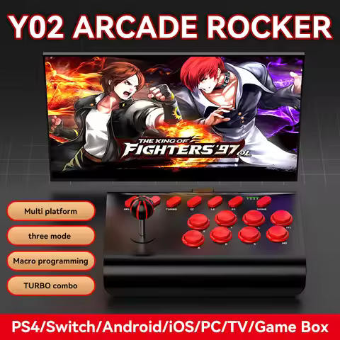 Y02 Arcade Joystick for PS3/PS4/PC/Android/iOS/Switch Bluetooth 6In1 Wireless Game Controller for St