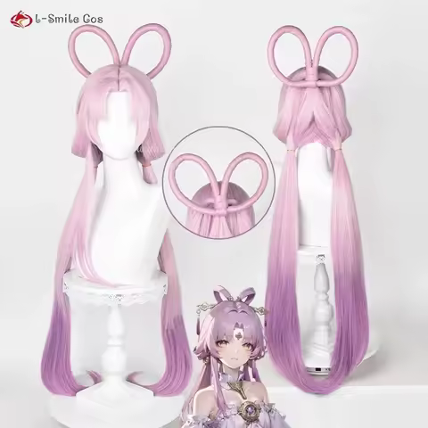HSR Fu Xuan Cosplay Wig Women 90cm Pink Purple Gradient Wigs Anime Cospaly Wig Heat Resistant Hair H