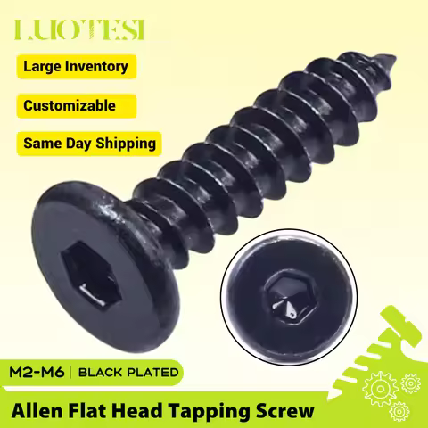 Hexagon Socket Flat Head Self Tapping Screw Black Plated M2-M6 8.8 Grade Carbon Steel Countersunk Al