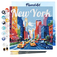 [พร้อมส่งจากไทย] FiguredArt ชุดระบายสีตามตัวเลข 20x20 ซม. ขึงเฟรม - โปสเตอร์ New York City