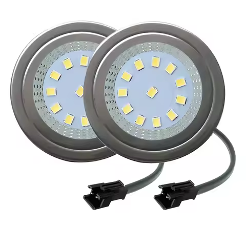 2-Piece 12V 1.5W Kitchen Cooker Smoke Ventilator Light Bulb 60mm Hole Range Hood Lamp with EL SM Con