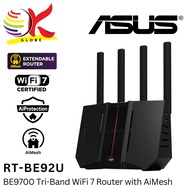 ASUS RT-BE92U WIFI 7 ROUTER 6GHZ TRI BAND BE9700 10G WAN 2.0GHZ QUAD CORE CPU AIPROTECTION PRO - EXT