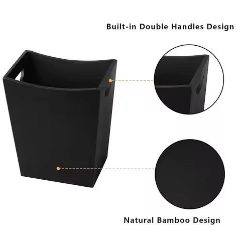 Wooden garbage bin, 2 gallons, small bathroom garbage bin, wooden garbage bin, suitable for bedrooms