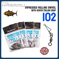 HASAMU Impressed Rolling Swivel With Italian Snap I02 / Rolling Swivel / Fishing Swivel Snap