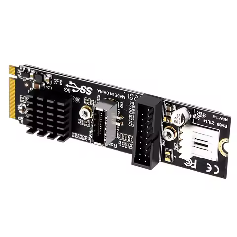 M.2 M Key PCIe To USB 3.1 Front Expansion Adapter TYPE C+19/20PIN M.2 PCIe To USB Adapter Converter 