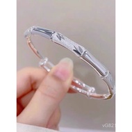 S999 Silver Jewelry Female Bracelet Silver Bracelet Pure Silver Bamboo Solid Bamboo Newspaper Peace 