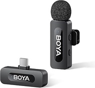 BOYA BY-V10 USB-C Wireless Microphone,Mini Lapel Mic wit Cancelling Compatibale with Android/Type-C