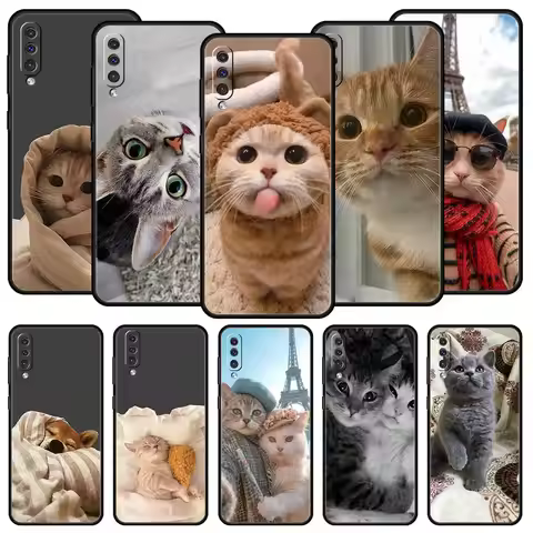 Cartoon Fun Cat Pet Dog Case For Samsung A54 A52 A24 A14 A50 A70 A10 A30 A40 A20S A20E A06 A12 A22 A