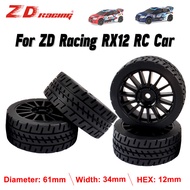ZD Racing 2PCS RC Car Tires Rubber Tires Hex 12mm For 1/12 ZD Racing RX12 Car