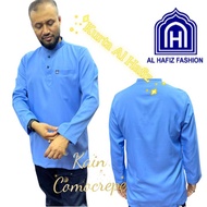 KURTA COMOCREPE COLLAR PANJANG BY AL HAFIZ KAIN SIZE S to 5XL