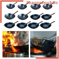 [Sharprepublic] Wok Pan Non-Stick Cooking Wok Uncoated Saute Pan Chinese Wok for Fried Bread Cake