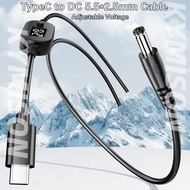 65W 90W 1​40W Type C USB-C PD to DC 5.5X2.5mm Power Supply Cable Cord 5V 9V 12V 15V 20V 28V Adjustab