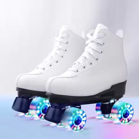 Double-row skates men's and women's fancy skates four-wheel roller skates outdoor sports roller skat