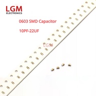 100Pcs 0603 SMD Capacitor 10PF-22UF