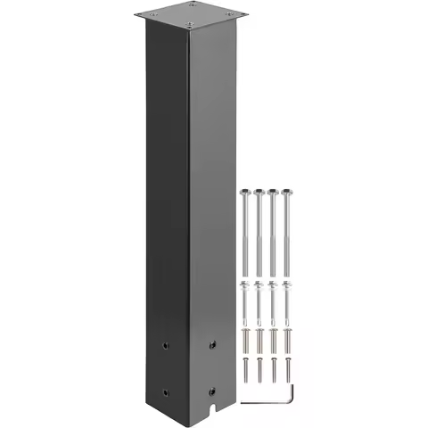 VEVOR 27"/43" Solid Mailbox Post Stand Steel Letter Box Post Granite Powder-Coated Steel With Drain