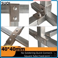 LUCKY-SUQI Square Tube Connector, 40*40mm galvanizing Pipe Fixed Joint,  solderless Fixed Pipe Clamp