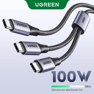 UGREEN 100W Type C 2-in-1 Fast Charging Cable E-Marker for iPhone 15 Series Samsung S25 S24 Ultra iP