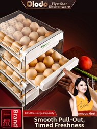 Olodo | Fridge Dedicated Large Capacity Drawer Style Egg Storage Box Shatterproof and Fresh-keeping