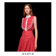 [asava aw23] Asava Bib-front Sleeveless Shirt เสื้อผู้หญิง แขนกุด แต่งดีเทลด้านหน้า แต่งกระดุมหน้า แ