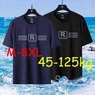 M-8XL Baju T-shirt Lelaki Lengan Pendek Saiz Besar T-shirt Musim Panas Sukan Longgar