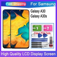 Original AMOLED Samsung Galaxy A30 A30s LCD Display Touch Screen With Frame Replacement
