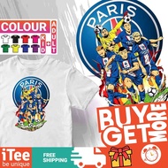 PSG Messi Neymar Mbappe Football Soccer Fan Club Fashion Kids Boy Girl Unisex Baju Kemeja Viral T Sh