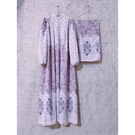 Ld 120 cerutty printing hijab set Taro colored hektar gamis/