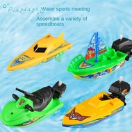PLAYDAYX Wind Up Toy, Ship Clockwork Shower Bath Toy, Mini Floating Water Toy, Kid Motorboat Speed B
