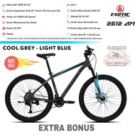Sepeda Gunung 27,5 MTB Exotic 2612 AM 2x9 Speed Alloy Disc Brake Fork Lock Remaja Dewasa Promo Bonus Murah Terbaru