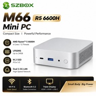 SZBOX M66/M77 AMD Ryzen 5 6600H Mini PC LPDDR5 24GB 2TB Dual 2.5G LAN WiFi 6 BT5.2 Windows Office Ga