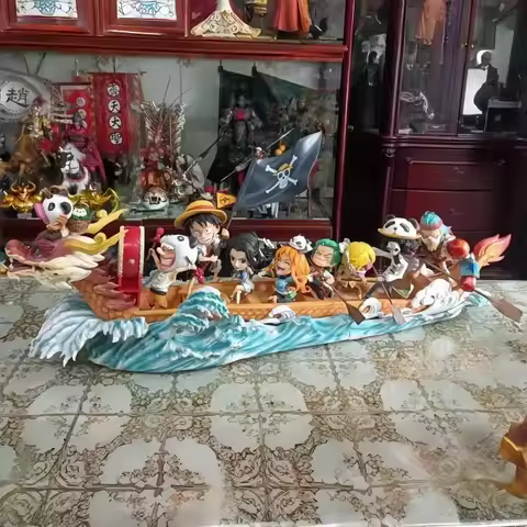 One Piece Dragon Boat Straw Hat Pirates Figures Luffy Nami Zoro Sanji Brook Robin Usopp Chopper Fran