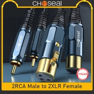 Choseal 2 XLR Female to 2 RCA Male 2 XLR male to 2 RCA MaleCable HiFi Stereo Audio RCA to XLR Speak