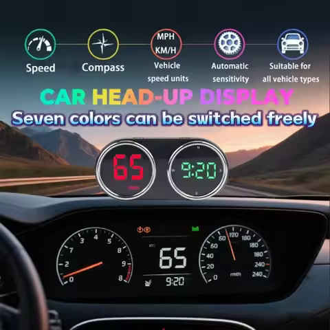 Car Speedometer Head-up Display GPS Speedomter Digital HUD Head-up Display Over-speed Alarm KM/H MP/