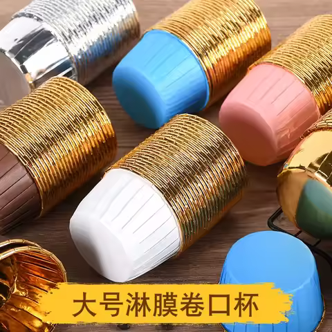 50pcs Golden Muffin Cupcake Paper Cup Oilproof Cupcake Liner Baking Cup Tray Case Wedding Party Cais