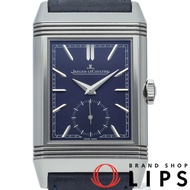 積家 Reverso Tribute 小秒針腕錶 Q3978480/214.8.62，附錶盒、保固卡、不鏽鋼/皮錶帶，男士腕錶，藍色，拋光，成色極佳 [二手]