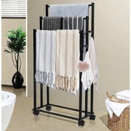 ⚡In Stock⚡ 3-Layer Towel Rack With Wheels Easy To Assemble Size 44 cm.x21cm.x91cm