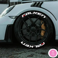 C3 1 Set FALKEN Siamese Tire Letter Stickers Car Wheels Rubber Decorative Sticker For 1 Wheel