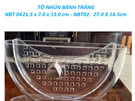 Tô nhúng bánh tráng nhựa trong Acrylic cao cấp 2 ngăn size nhỏ 215 cm / to 27cm