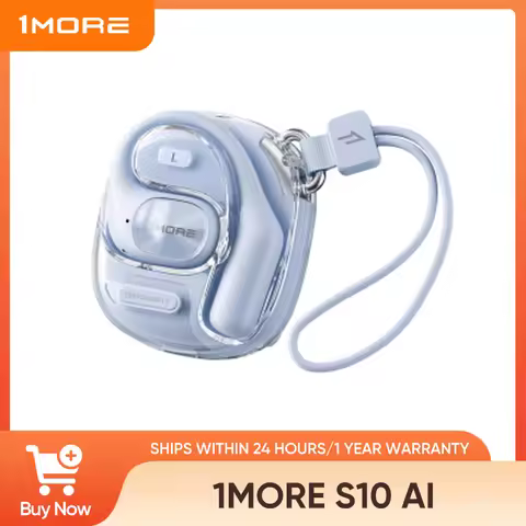 1MORE S10 AI Open-Ear Bluetooth Headphones, Open-Ear Design for Sports, Gaming & Calls with Noise Ca