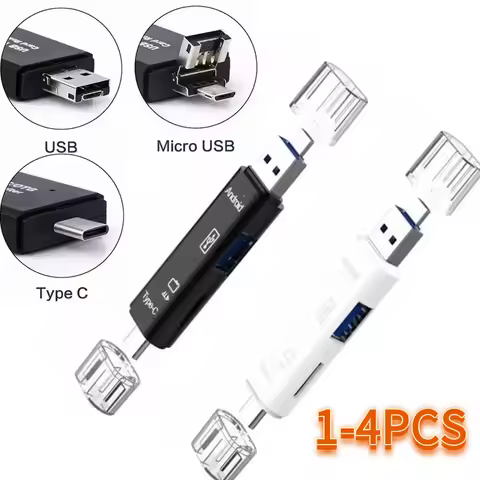 1-4pcs 5 In 1 Usb 3.1 Card Reader High Speed SD TF Micro SD Card Reader Type C USB C Micro USB Memor