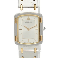 精工 Credor 手錶 2F70-5600 石英 銀色錶盤 不鏽鋼 鍍層 女款 SEIKO