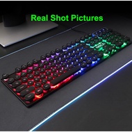 Mechanical Keyboard USB Wired Keyboard AK-800 Sentiment 104 Keys RGB Backlit for Laptop PC Desktop