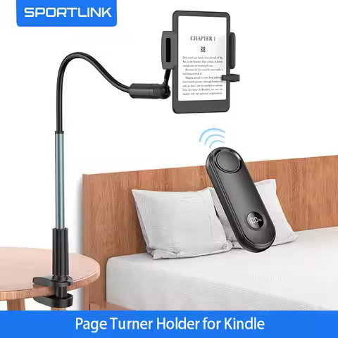 SPORTLINK Page Turner Holder for Kindle Gooseneck Reader Mount Adjustable Hands Free E-Reader Stand 